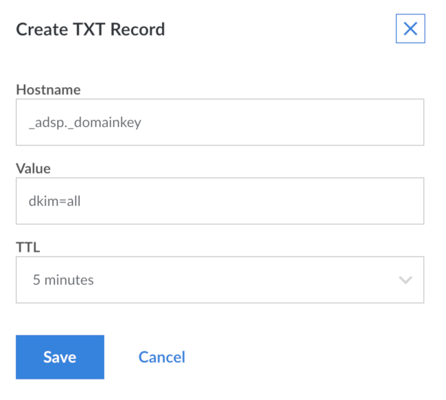 Linode DNS Manager add ADSP TXT record Linode DNS Manager add ADSP TXT record