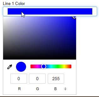 View the color dropdown to select the graph’s line color View the color dropdown to select the graph’s line color