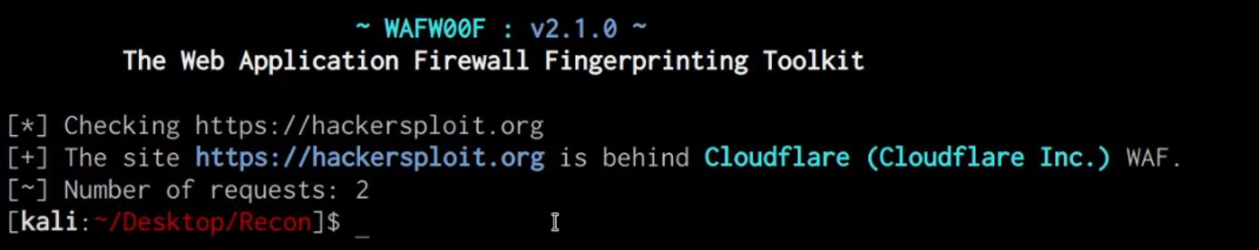 wafw00f utility output wafw00f utility output