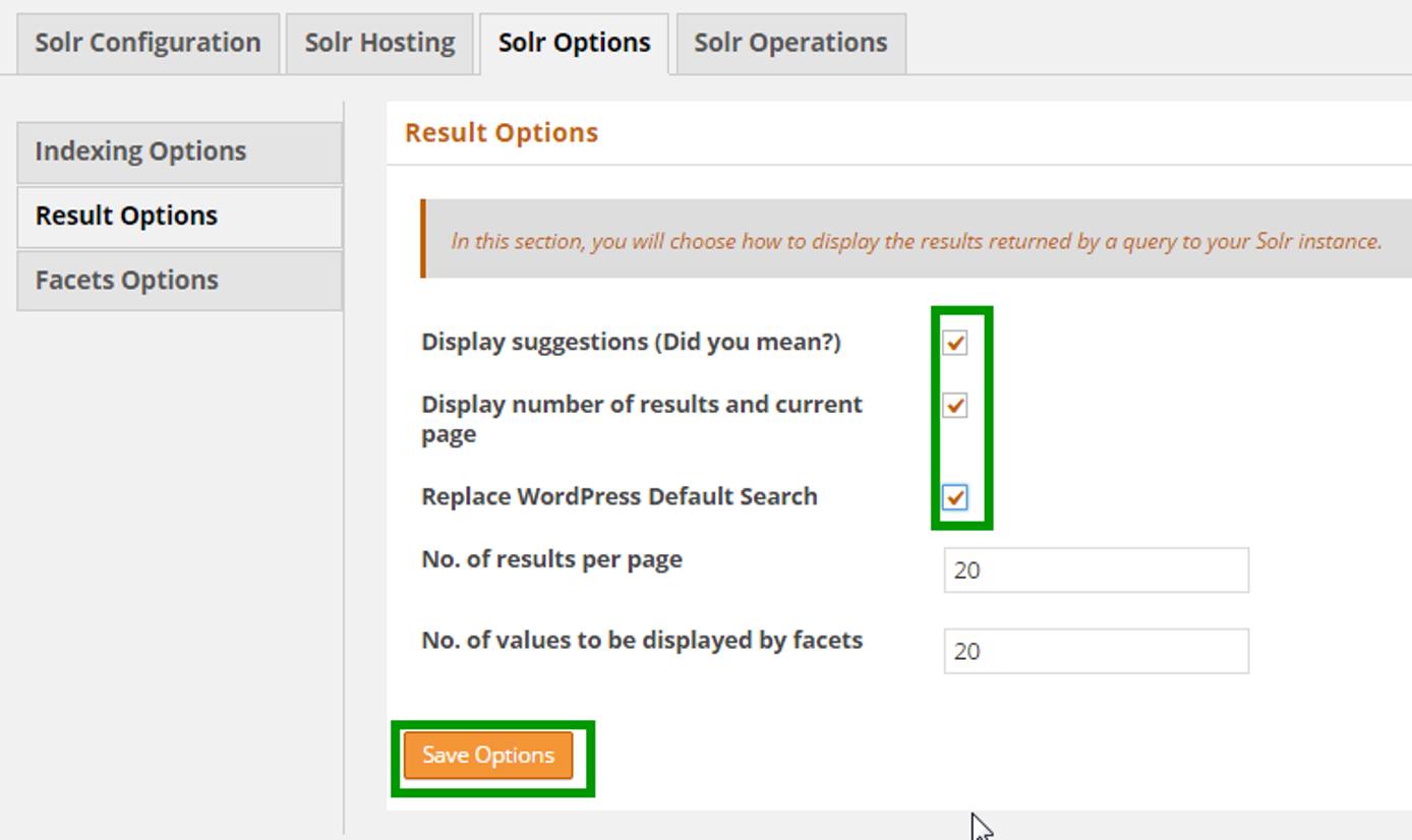 WPSolr Result Options WPSolr Result Options